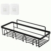 Полка для ванной настенная 1 ярус, 26,5*10*7,5см, полимер.покрыт, Scaffali, черный 109115 Рыжий кот