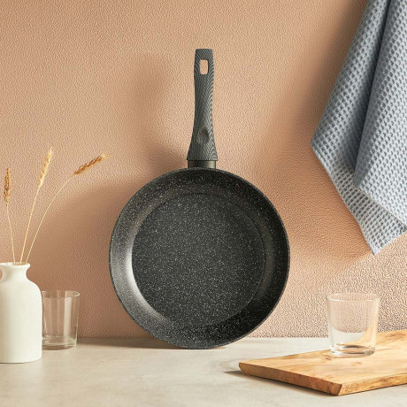 SATOSHI Карбон Сковорода литая d28см, антипригарное покрытие Мрамор, индукция