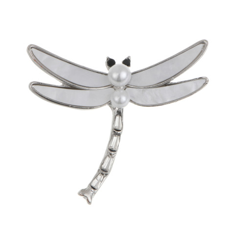 Брошь стрекоза, 4x4,5см, сплав, БЖ25-22