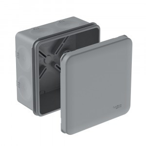 Systeme Electric коробка распред. двухкомпонентная ОУ 85х85х42 8гермов.серая ПМ IP66(84шт)IMT351971