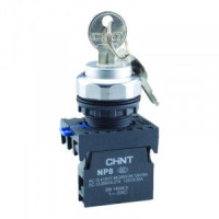 CHINT переключатель с ключом NP8-10Y/21, 2 полож. с фиксацией, 1НО, IP65 (R) 578130