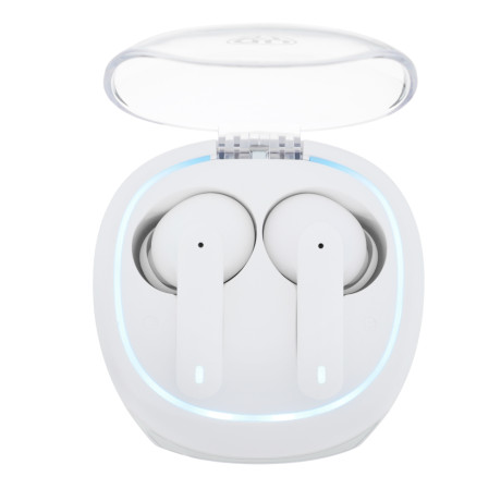 BY Наушники беспроводные с подсветкой TWS Glow, двойной микрофон, 40/400 мАч, BT: 5.1, белый