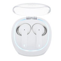 BY Наушники беспроводные с подсветкой TWS Glow, двойной микрофон, 40/400 мАч, BT: 5.1, белый