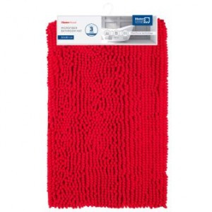 Коврик д/ванной 50*80см, микрофибра Лапша (шенилл) h ворса=3см, красный, Брейди, 60396 Master House
