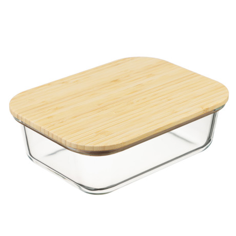VETTA Контейнер для продуктов 1000мл, крышка бамбук, жаропрочное стекло