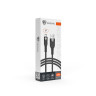 BY Кабель для зарядки Powerline iP, 1м, Быстрая зарядка 2.4А, 12W, силикон, черный+серебро