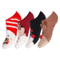 GALANTE Носки-антизаносы новогодние, р.23-25, 100% полиэстер, 4 дизайна