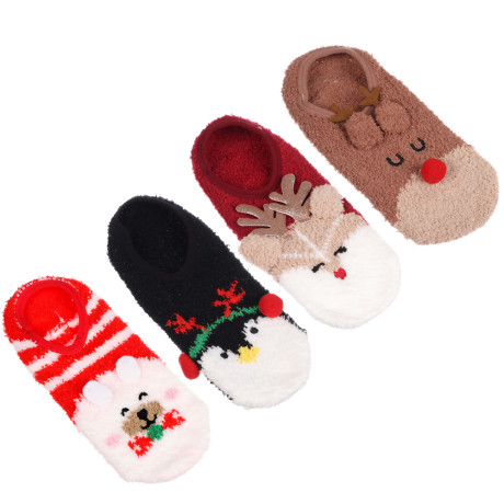 GALANTE Носки-антизаносы новогодние, р.23-25, 100% полиэстер, 4 дизайна