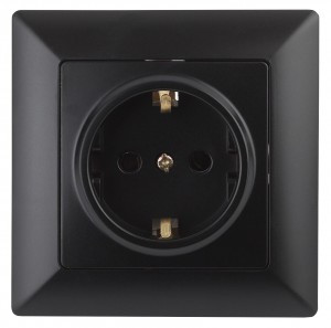 ЭРА Intro Solo роз. СУ 1 мест.земля 16А IP20, антрацит 3693