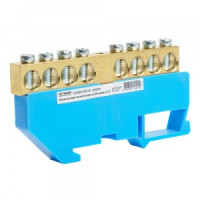 STEKKER шина нулевая "ноль" на DIN-изоляторе 8x12, 8 отв. 160А, синий LD555-812-8 49539 87