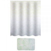 Набор д/ванной комнаты &quot;Листья&quot; (занавеска 180х160см, коврик 45х68см), 104499 Рыжий кот