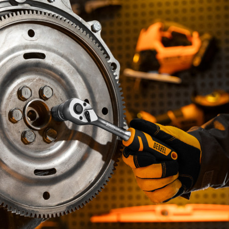 Ключ-трещотка 3/8", 90 зубьев, с быстрым сбросом, CrV Denzel