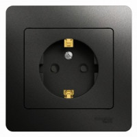 Systeme Electric GLOSSA роз. СУ 1 мест. антрацит (пл.осн., земля, штор.) GSL000744 (5!)