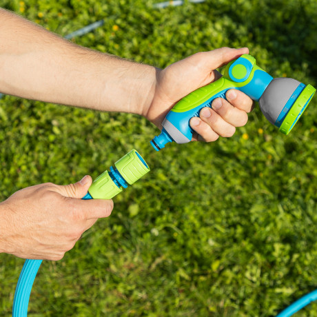 Набор поливочный, шланг 7,5-22,5м, пистолет 8 реж., чехол, подвес, LUXE Palisad