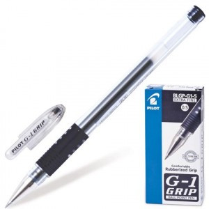 Ручка гелевая PILOT "G-1 GRIP" BLGP-G1-5, с рез.упором, 0,3 мм, черная