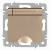 ЭРА Intro Accent мех. роз. СУ 1 мест. (земля, крышка), 16А 250В, шампань 6-203-04