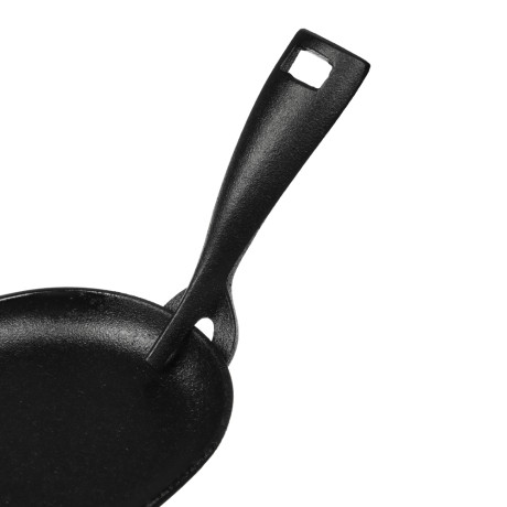 SATOSHI Сковорода на подставке из бамбука чугун, овальная, со съемной ручкой, 24х13.5см, индукция