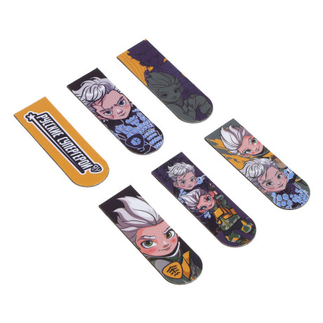 BY Русские Супергерои Магнитные закладки, 6 шт., 12x1,9см, размер упаковки 18,3x10,3см