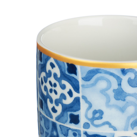 MILLIMI Кружка Голубая мозаика, 350мл, фарфор, 4 дизайна