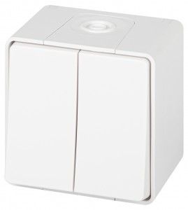 ЭРА Эксперт выкл. ОУ 2 кл. IP55, 10А,250В, белый 11-1504-01 63257