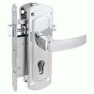 АЛЛЮР ЗВ4-1/55A CP хром автомат. без ц/мех. Замок врезной с/руч (12)