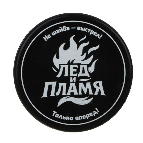 BY SPORT Шайба хоккейная с принтом, взрослая, 7.5х2.5см, резина