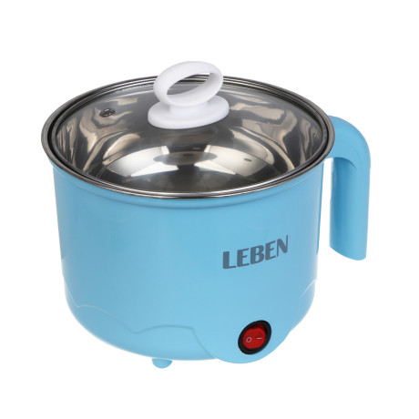 LEBEN Миниварка, 1,7л, 600Вт, двойная стенка, нерж. сталь, пластик, металл, голубой