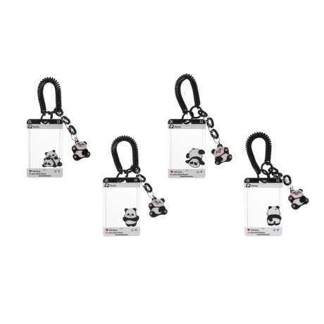 Чехол брелок для пропуска тм ЮL Pan-Da! на пружинке, пластик, металл, 10,5х6,5см, 4 дизайна