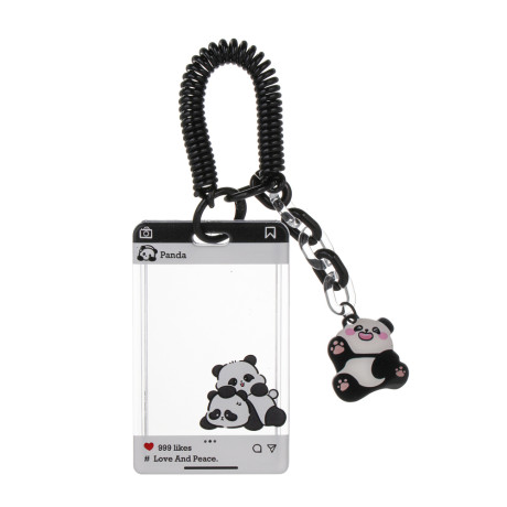 Чехол брелок для пропуска тм ЮL Pan-Da! на пружинке, пластик, металл, 10,5х6,5см, 4 дизайна
