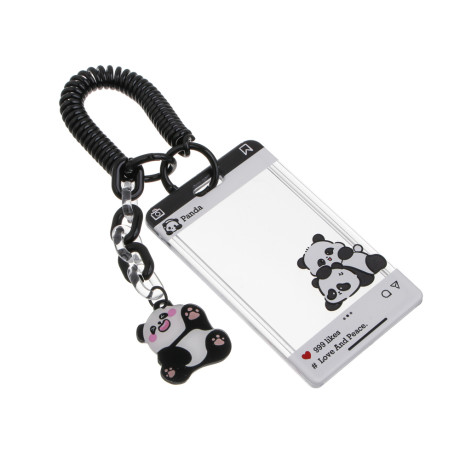 Чехол брелок для пропуска тм ЮL Pan-Da! на пружинке, пластик, металл, 10,5х6,5см, 4 дизайна