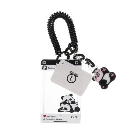 Чехол брелок для пропуска тм ЮL Pan-Da! на пружинке, пластик, металл, 10,5х6,5см, 4 дизайна