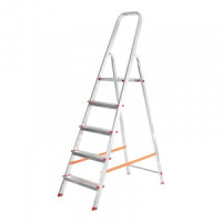 Стремянка 5 ступеней алюминиевая h1=103/h2раб.=310см,раб.нагрузка до 150 кг REXANT 12-5042