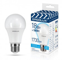Ergolux ПРОМО ЛОН A60 E27 18W(1730lm 270°) 4500K 4K матовая 112x60 пластик/алюм. LED-A60-18W-E27-4K