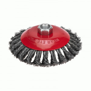 KRANZ Щетка коническая для УШМ, крученая стальная проволока, 125мм, М14 KR-91-1203