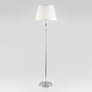 EUROSVET Торшер 1x60W 400х1500 металл белый/прозрачный/хром Sortino 01072/1