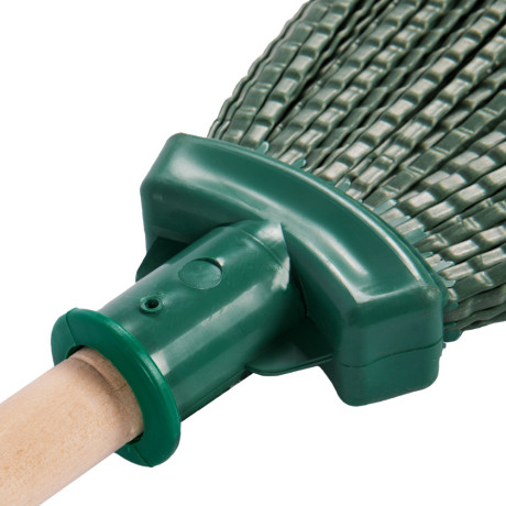 Метла полипропиленовая, 295 х 255 х 1490 мм, веерная, деревянный черенок, Сибртех