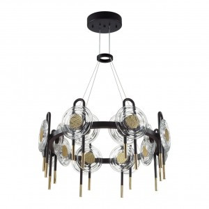 ODEON LIGHT 5407/92L MODERN ODL_EX25 135 черн /зол./мет./стекло Люстра LED 92W 3000K 8990lm MAGNET