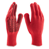 Перчатки трикотажные, акрил, ПВХ гель, &quot;Протектор&quot;, коралл, оверлок Сибртех