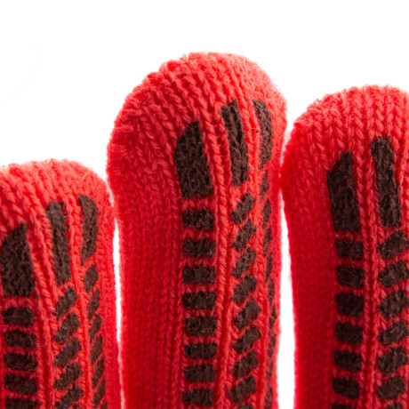 Перчатки трикотажные, акрил, ПВХ гель, "Протектор", коралл, оверлок Сибртех