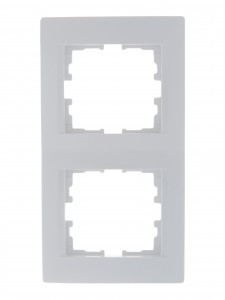 Lezard KARINA рамка 2 мест. (верт.) б/вст бел. (ABS) 707-0200-152