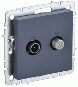 IEK BRITE мех. роз. СУ TV+SAT РТВ/РСп12-БрМ маренго BR-AF20-O-K35