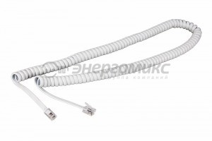 Шнур витой трубочный 7М телефонный белый REXANT цена за шт (10!), 18-2071