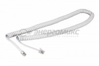 Шнур витой трубочный 7М телефонный белый REXANT цена за шт (10!), 18-2071