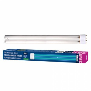 Uniel лампа у/ф бактерицидная 2G11 36W, 253.7нм 45x411, без озона кварцевое ESL-PLL-36/UVCB/2G11/CL