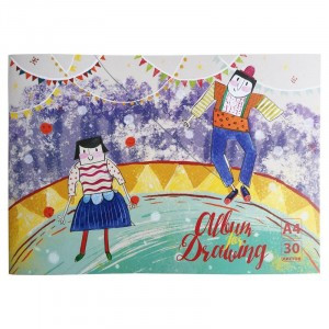 Альбом д/акварели 30л А4,склейка, на тверд.подл.,180гр. №1 School Цирк 851847