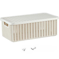 Коробка ВЯЗАНИЕ 6л с крышкой Бел Ротанг М2370 (6)