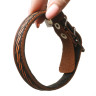 Ошейник кожа+кожаный подклад+лента декоративная ширина 15 мм длина 35 см