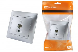 TDM Лама роз. комп. СУ 1 мест. серебр. металлик RJ-45 (10!) SQ1815-0216