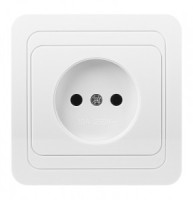 Smartbuy Марс роз. СУ 1 мест. без заземления 10А белая, керамика  (SBE-02w-10-S1-N-c)