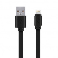 Дата-кабель Smartbuy USB - 8-pin для Apple, плоский, резин, длина 3.0 м, до 2А, черный (iK-530r-2)